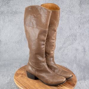 Fiorentini Baker Womens Boots Side Zipper Knee High Green EU 38 US Sz 8 Italy